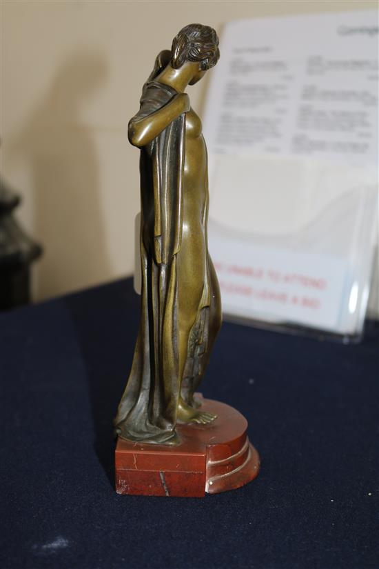 A bronze figure of a semi-clad figure - Phryné - Ernst Seger